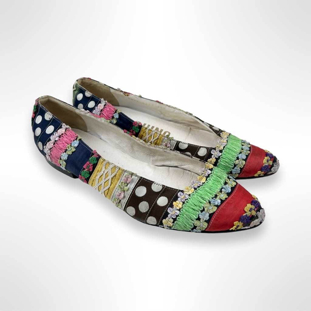 Moschino Vintage 80s Cottagecore Flats